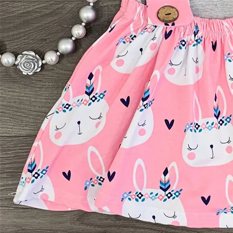 Toddler Baby Kids Girls Easter Rabbit Bunny Tops Print Skirt Casual Outfits Set the new fashion cute design  (5)