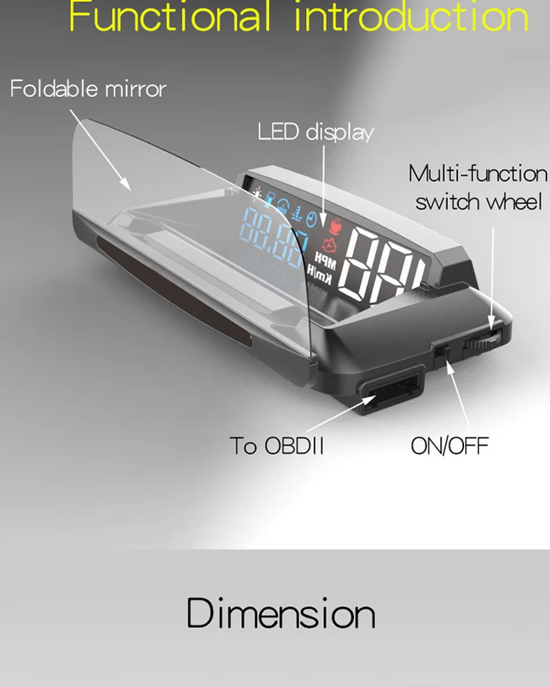 Новинка, автомобильный HUD OBD2 II EUOBD дисплей на голову, система Предупреждение о превышении скорости, проектор, лобовое стекло, автоматическая электронная сигнализация напряжения