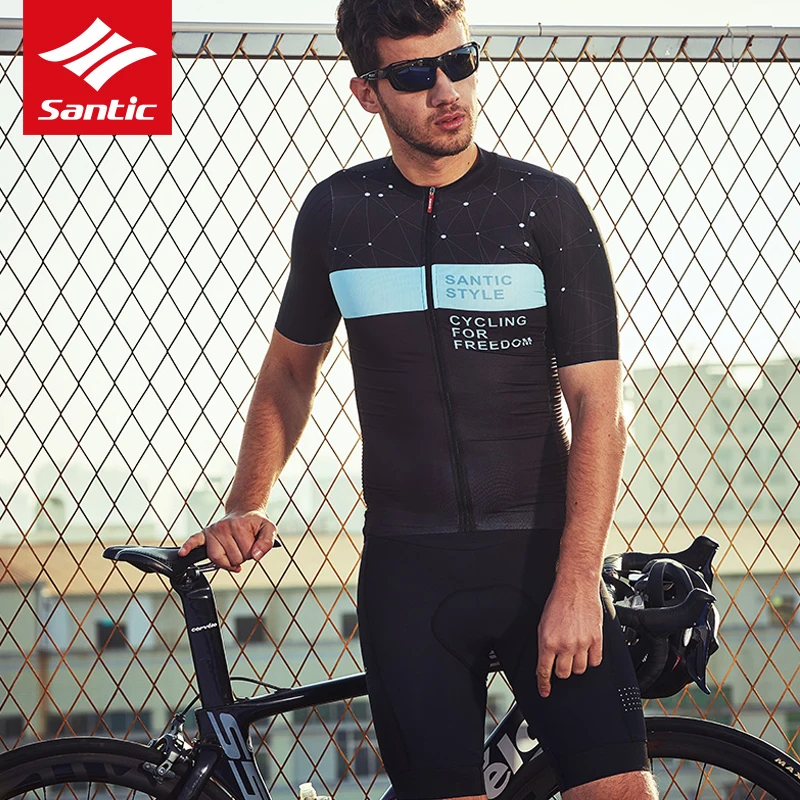 

Santic 2019 New Men Riding Jersey Set Summer Breathable Short Sleeve Cycling Set Quick Dry Anti-pilling Road Bike Clothing