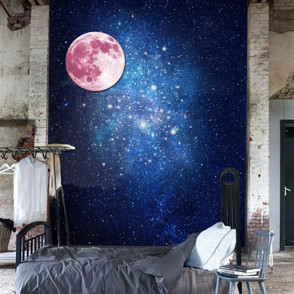 Impresionante Luna resplandor en la oscuridad luminoso arte mural etiqueta de la pared para niños sala de decoración del hogar pegatinas de pared