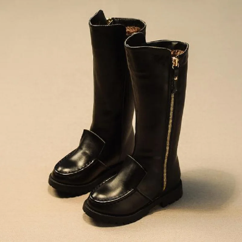 

New winter girl shoe baby girl snow boots warm shoes slipproof waterproof pu leather shoe plush shoe 952