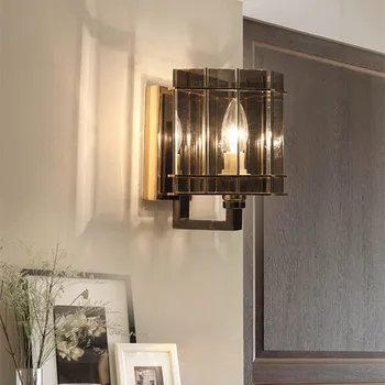 

Postmodern Loft Black Crystal Wall Lamp Modern Romantic Noble Hotel Room Villa Hall Wall Sconce Aisle Led Light Free Shipping