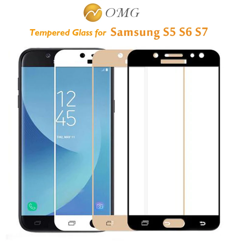 OMG 9H 0,3 мм полное покрытие закаленное стекло протектор экрана для samsung Galaxy S6 edge S7 S7 edge изогнутый золотой черный белый