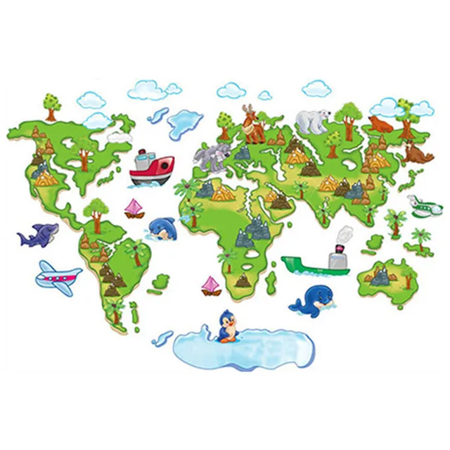 Nursery Decorations Children World Travel Map Wallpaper Cartoon Tree Animals 3d Vinyl Wall Stickers For Kids Nursery Decorations Children World Travel Map Wallpaper Cartoon Tree Animals 3d Vinyl Wall Stickers For Kids