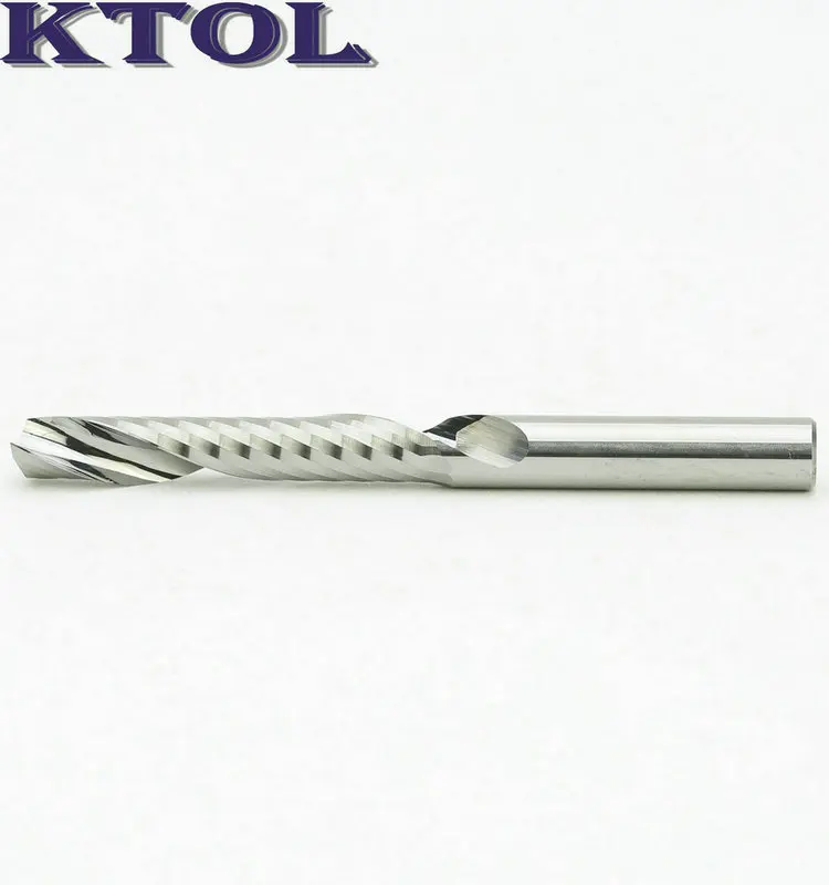 1pcs 5MM Shank 1 Flute Tungsten Carbide End Mill CNC Cutter Router Bits for Wood Acrylic Spiral Engraving Milling Tools Set_1