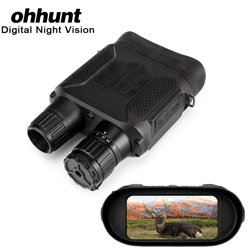 Ohhunt 7X31 цифровой ночного видения охотничий бинокль ночного видения Встроенный ИК-осветитель для фото и видео со светодиодами Регистраторы 2-дюймовый TFT Дисплей