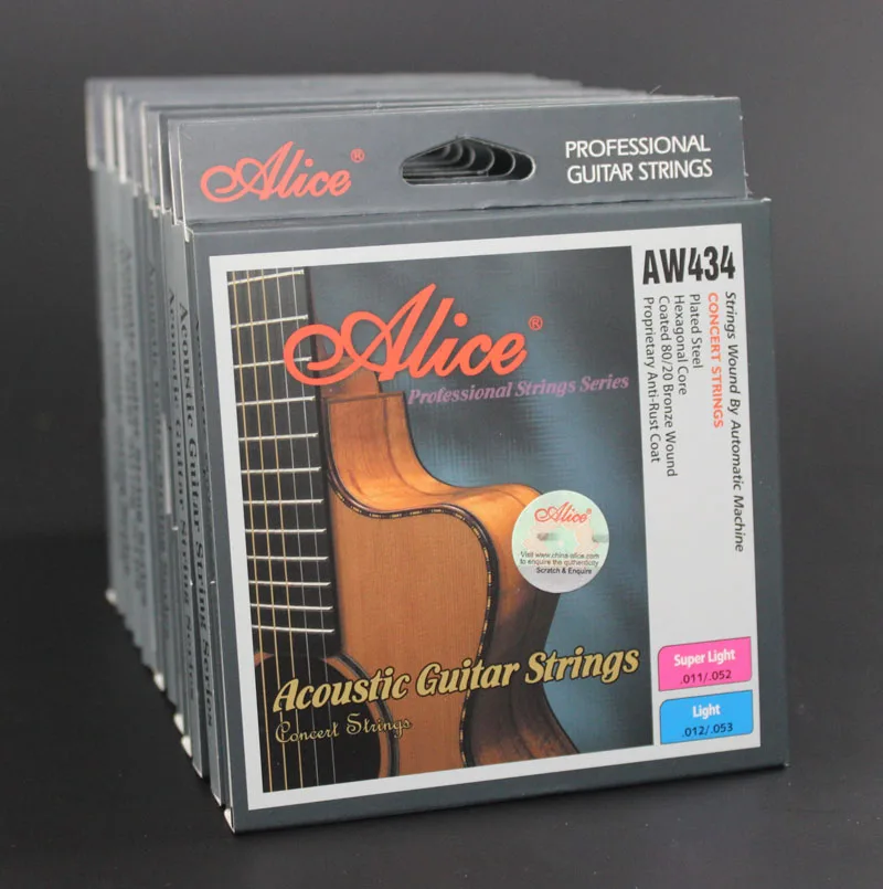 

12 Sets Alice AW434 Hexagonal Core Coated 80/20 Bronze Wound Anti-Rust Acoustic Guitar Strings