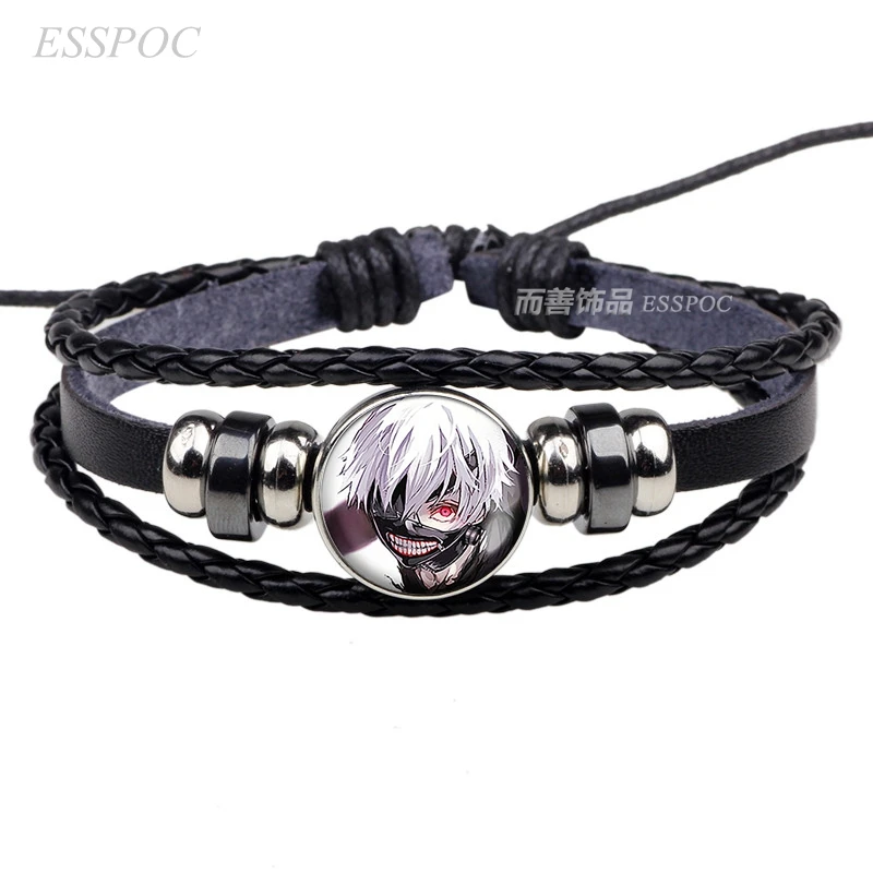 Токийский Гуль стеклянный браслет из бисера Touka Kaneki Ken Rize Kamishiro аниме черный