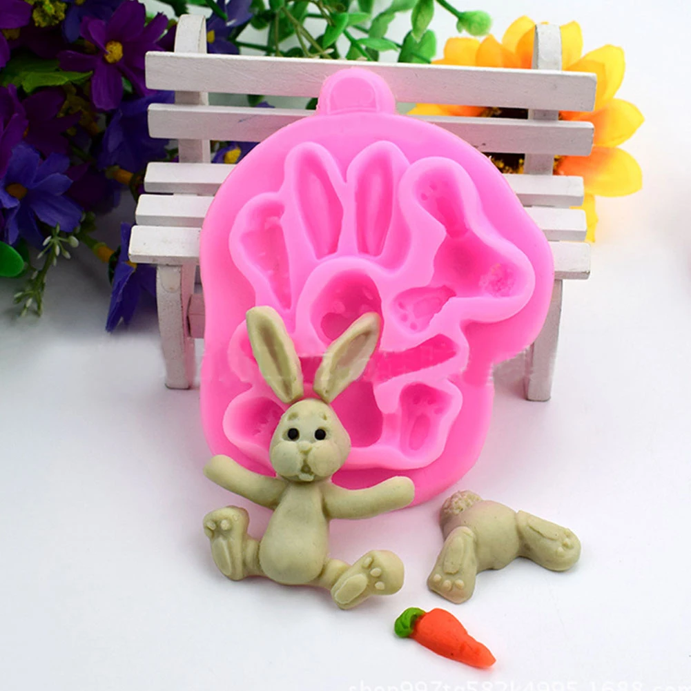 3D Цветочная корзина Кролик Силиконовый плесень украшение торта мастикой пасхальное украшение Банни форма для яиц форма для выпечки, шоколада инструмент
