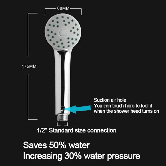 WASOURLF воздухозаборника пластик ABS Handhold насадки для душа экономит воды увеличение давление хромированный отель высокого качества оптовая