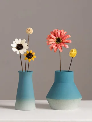

Ceramic Dried Flowers Small Vase Modern Minimalist Parlor Mediterranean European Table Flower Arrangement Ornaments