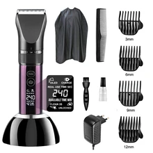 USB электрическая машинка для стрижки волос перезаряжаемая ЖК-цифровая машинка для стрижки волос триммер с направляющей расчески универсальный инструмент для стрижки волос