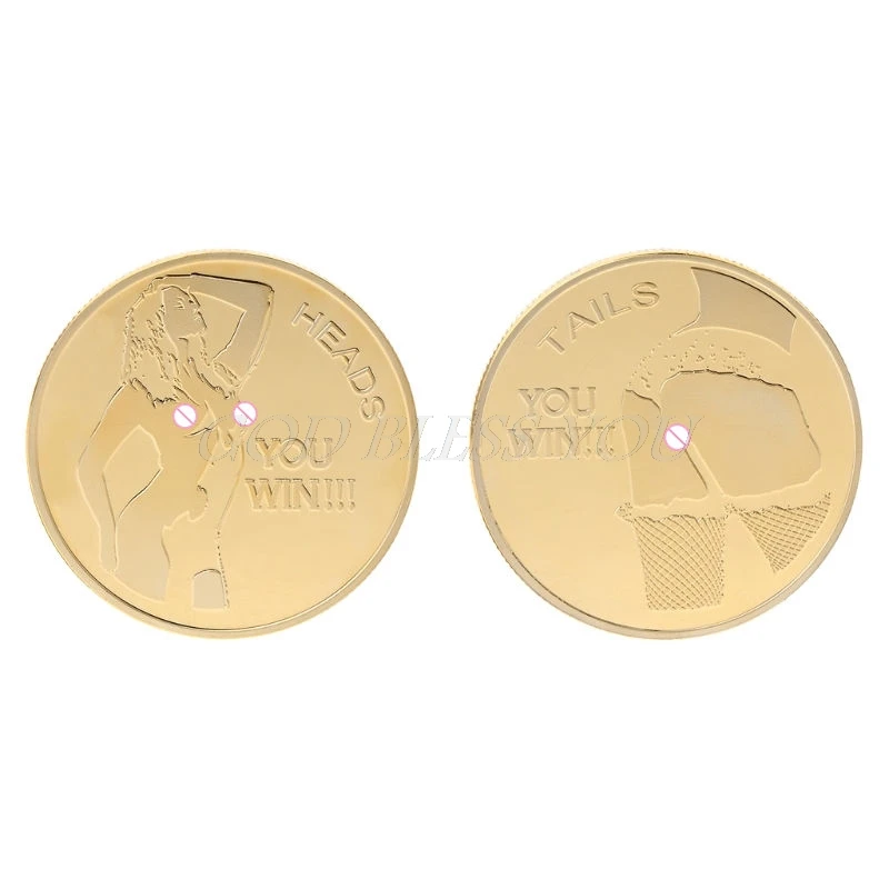 Памятная монета сексуальная женщина леди тело коллекция искусство подарок золото BTC Биткоин коллекционные монеты сплав сувенир - Цвет: 302087-GD
