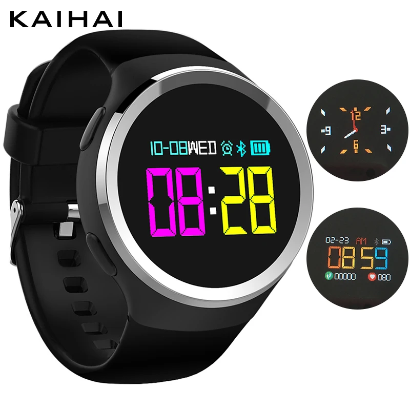 

KAIHAI colorful Round stainless steel case sport fitness bracelet smart watches Blood pressure Oxygen Heart rate Monitor band