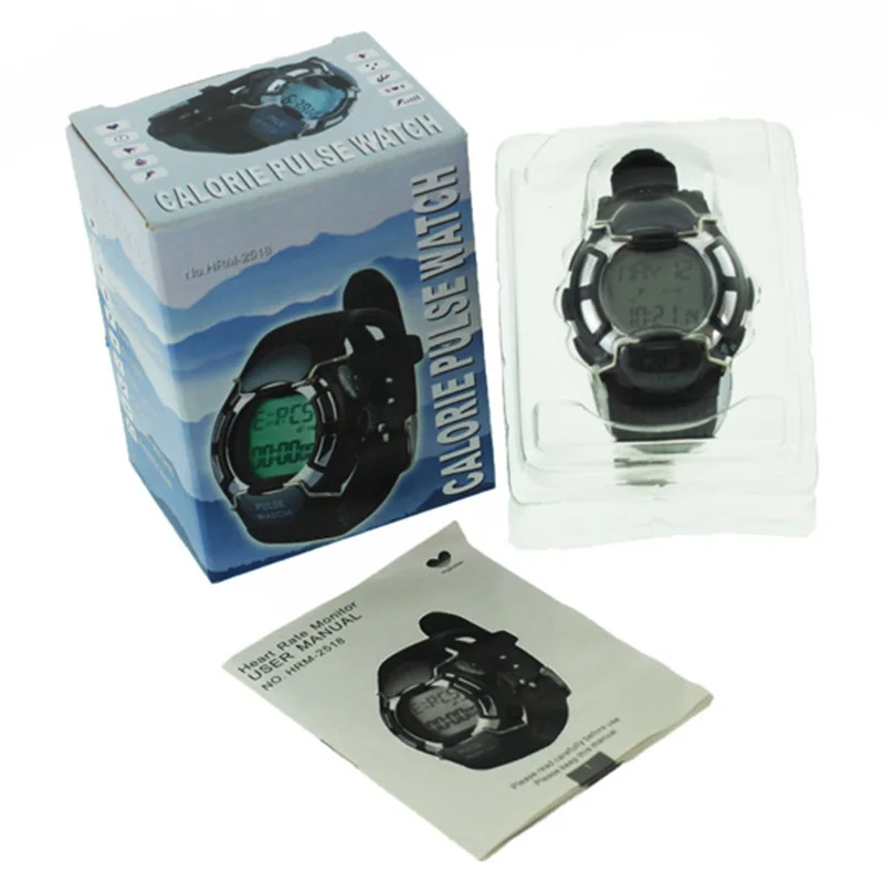 8 Finger Touch Heart Rate Monitor Watch + Calorie Counter & Burning Fat Data + Alarm & Stop Watch Infrared Penetrable Cardio Watch
