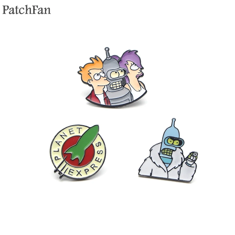 

Patchfan Futurama Zinc pins para backpack pride clothes metal medal for bag shirt insignia badges brooches for men women A1143