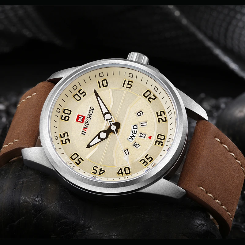 NAVIFORCE Luxury Brand Men Army Military Watches Men's Quartz Date Clock mLeather Waterproof Sports Watch Relogio Masculino