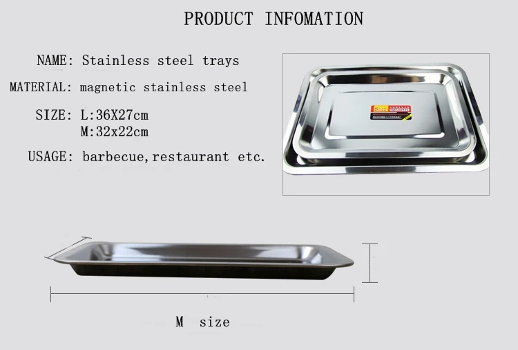 2 шт./компл. лотки из нержавеющей стали прямоугольные квадратная пластина прямоугольный поднос блюдо кастрюли сковороды для гриля барбекю ресторана инструменты