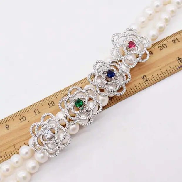 

flower zircon 30mm Jewelry Clasp for making jewelry necklace DIY string wholesale hook FPPJ FPPJ