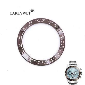 

CARLYWET Wholesale High Quality Ceramic Brown with White Writing 38.6mm Watch Bezel for DAYTONA 116500 - 116520
