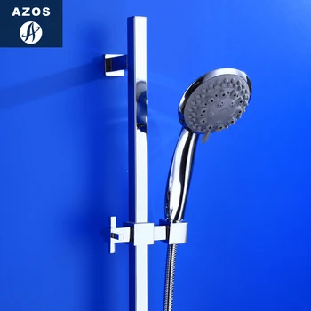 

Azos Shower Rod Brass Chrome Rise And Fall Six Functions Rotatable Bracket Bathing Shower Room SquareHSSJ014D