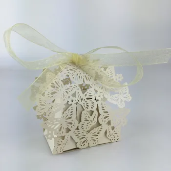 

Wholesale Cheap party Laser Cut candy boxes pearl Paper Wedding Favor Candy Box for wedding birthday party Festive festival