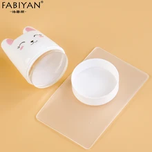 3 шт Кролик 3,5 см Силиконовая головка с колпачком скребок пластина дизайн ногтей штамп штамповка декоративный гель УФ-лак DIY Маникюрный набор инструментов