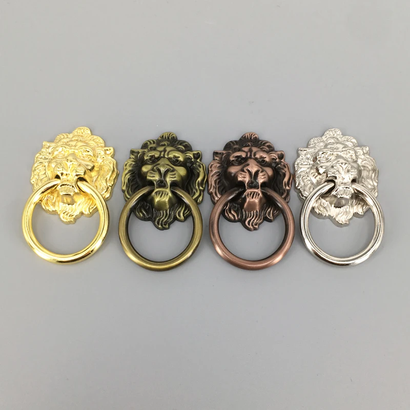 1x Antique Lion Head Drawer Pull Handle furniture kitchen knobs