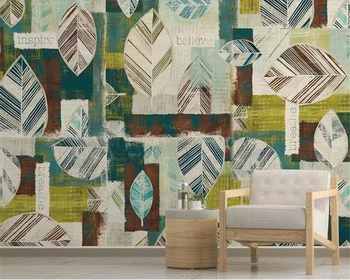 

beibehang wallpaper for kids room Custom wall sticker modern minimalistic abstract geometric wallpaper 3d leaf background wall