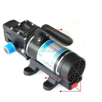 100w 12 volt small dc mini water pump electric High Pressure self priming diaphragm pump with buit-in fan nutrient priming in mungbean
