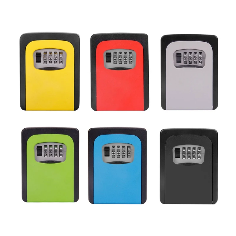 

4-Digit Code Password Combination Lock Wall Mounted Key Safe Storage Lock Box Safes 6 colors