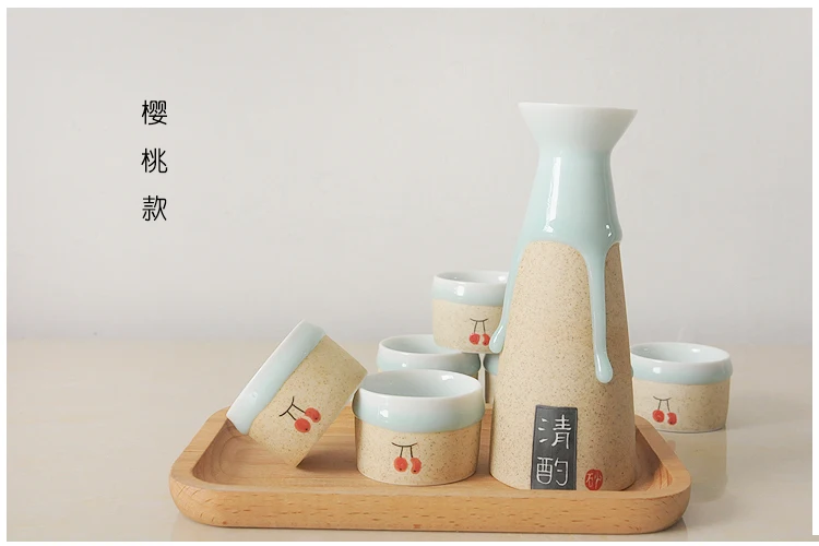 Цзиндэчжэнь ручной керамики японский Саке пароход стекло вина стекло Fenjiu потока глазури комплект костюм подарок из бутика коробка
