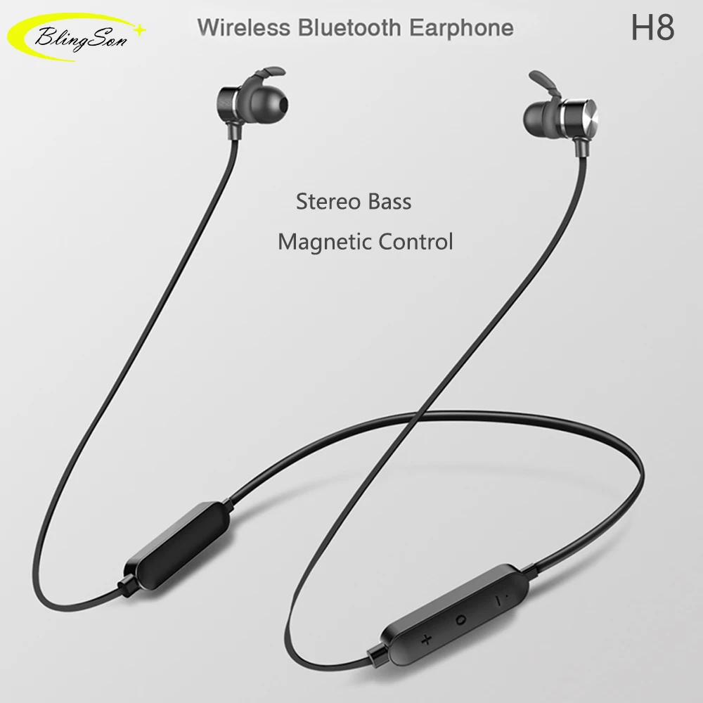 Neckband Bluetooth наушники 130 мАч магнитные беспроводные Спортивная гарнитура стерео