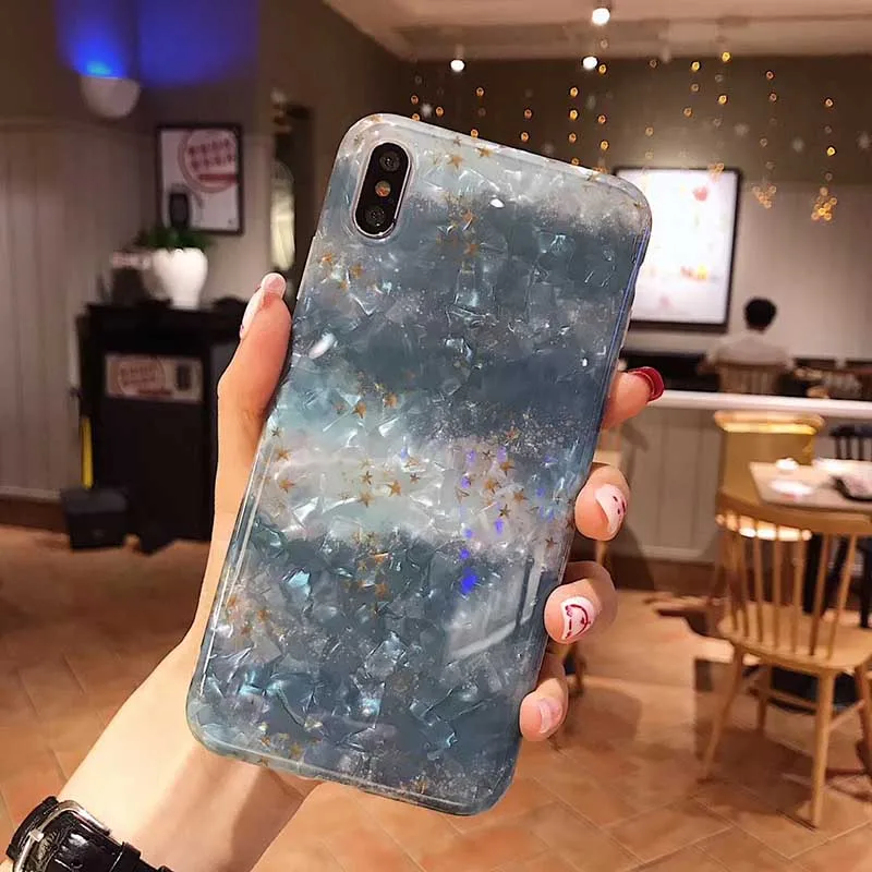 Блестящие Чехлы под мрамор из золотой фольги для iPhone X XS XR 11 Pro Max 3D Bee Мягкий ТПУ чехол для iPhone 7 8 6S Plus блестящая задняя крышка Fundas