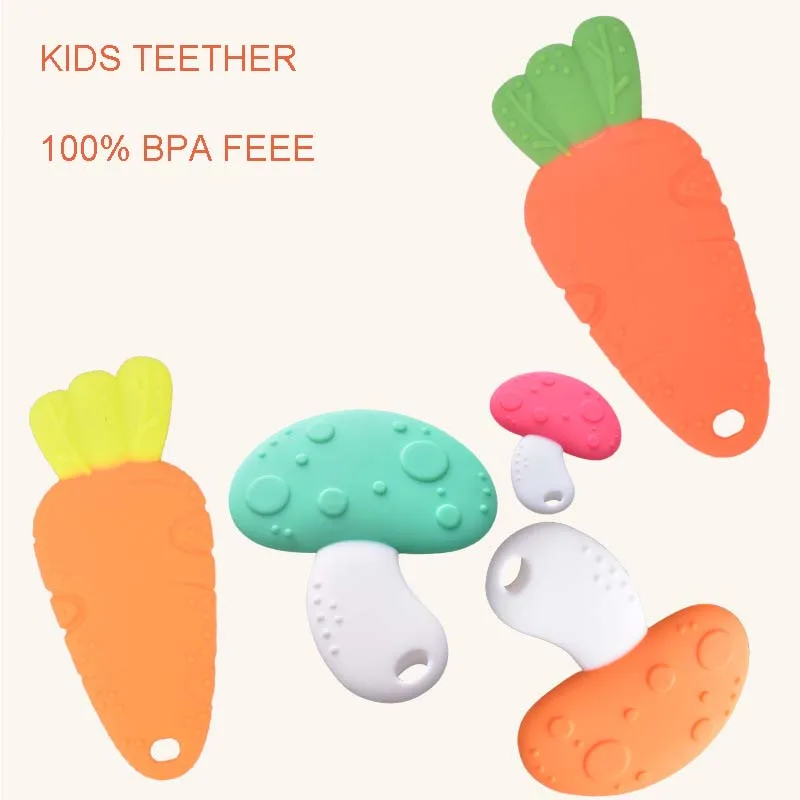 

Kids High Quality Safty Silicone Teether baby Teething Tool Vegetable shape Silicone Teether