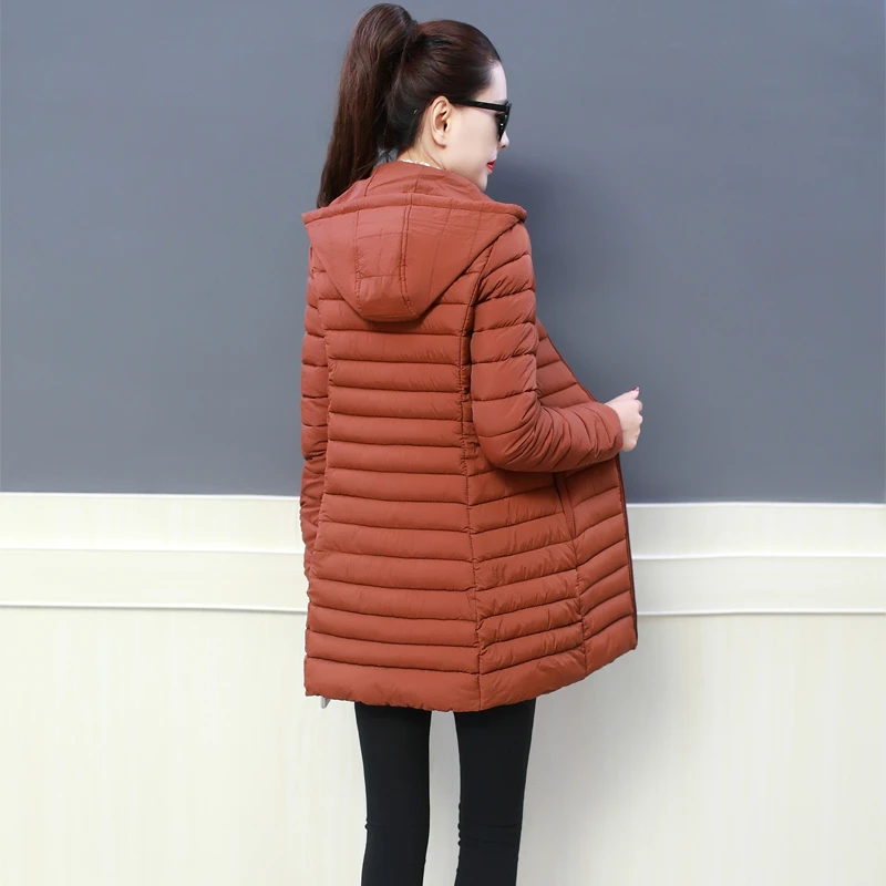 Autumn Winter Jacket Women Parka 2020 Fashion New Thin Hooded Warm Coat Cotton Padded Jacket Plus Size Slim Ladies Outerwear 6XL