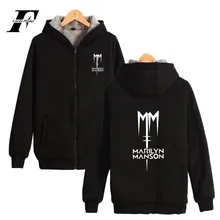 Музыка группы Marilyn Manson Толстая толстовка панк толстовка на молнии На зиму; высокого качества хлопковая теплая куртка плюс пальто хип поп-музыка