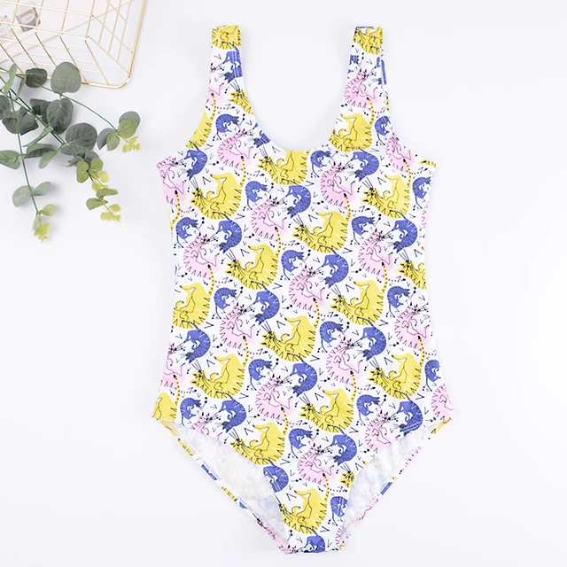 Cats Print Swimsuit 2019 Women One Piece Bodysuit Bathing Suit Girl