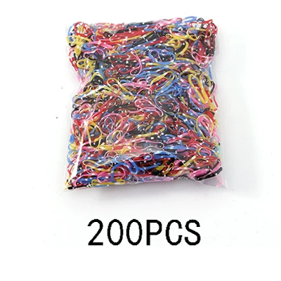 Colour 10 200/1000 шт милые цветные кольца для девочек, Одноразовые эластичные резинки для волос, резинка для хвоста, резинки для волос, Детские аксессуары для волос - Цвет: Colour 10