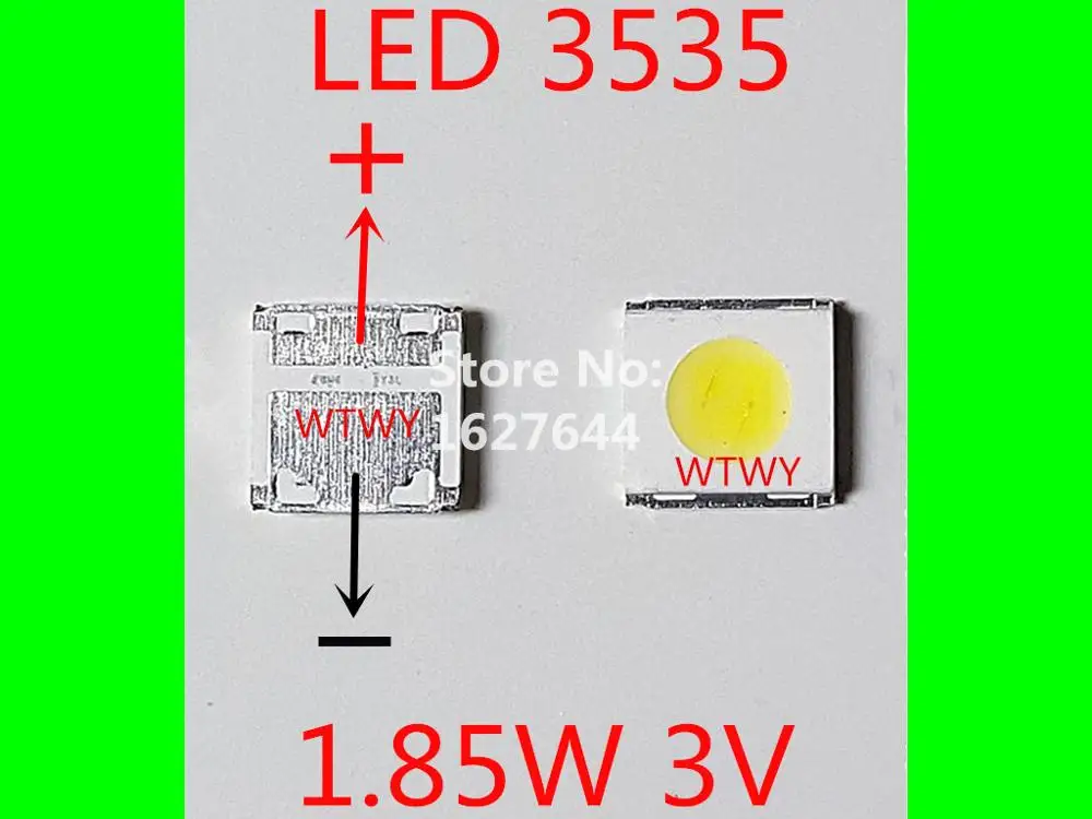 200 шт. WOOREE светодиодный 3535 светодиодный Подсветка ТВ высокое Мощность 1,85 Вт 3 В светодиодный Подсветка холодный белый для светодиодный ЖК-дисплей ТВ Подсветка Применение