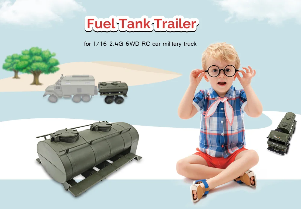WPL Simulation Oil Transport Tank Trailer Truck Model RC Car Parts