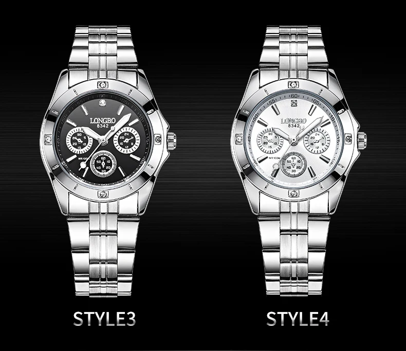 LONGBO, пара часов, мужские, женские, простые часы, нержавеющая сталь, ремешок, кварцевые, уникальный дизайн, наручные часы, повседневные