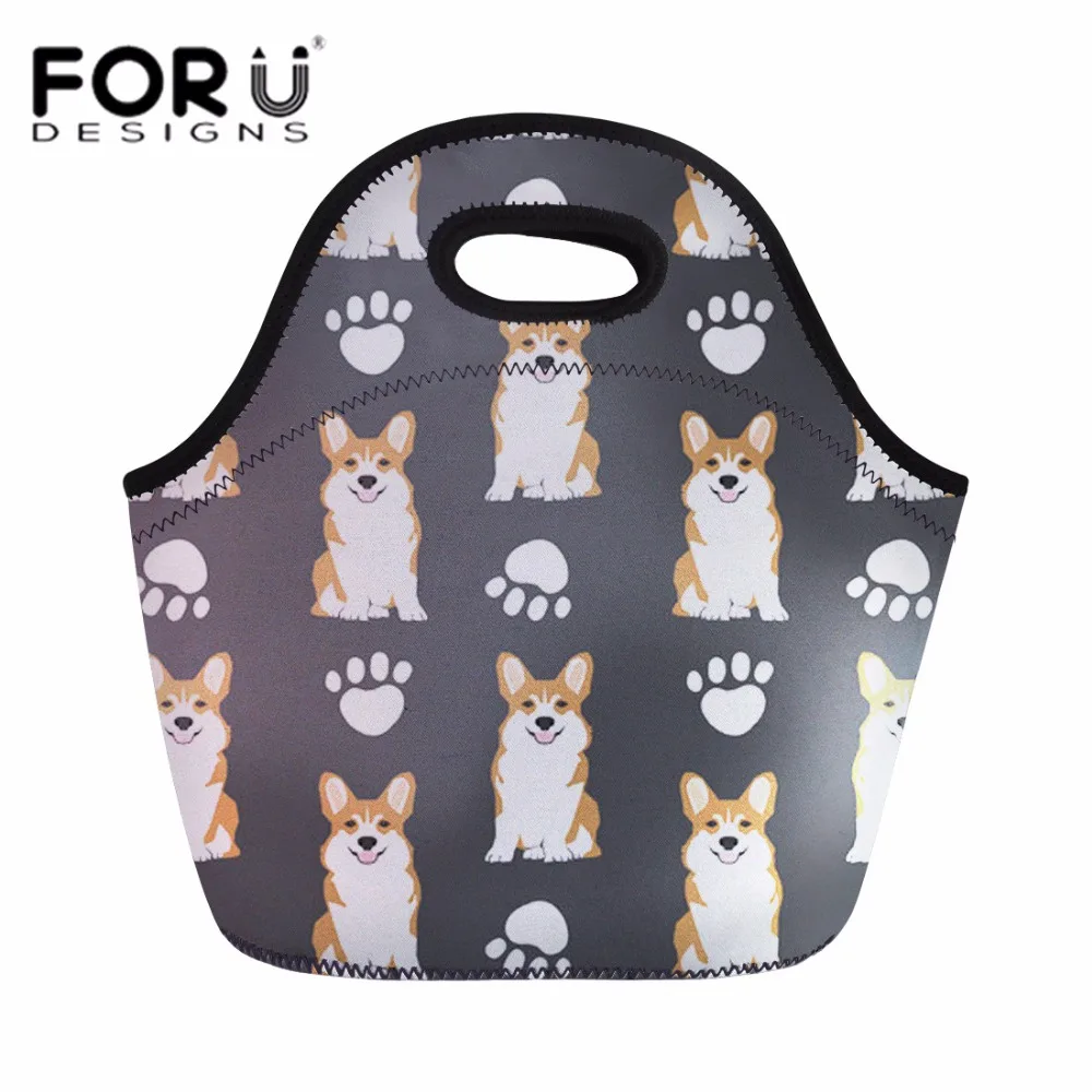 Térmica para Mulheres Lidar com Bolsas de Armazenamento de Lona para Crianças Forudesigns Lunch Bolsa Meninas Corgi Escola Lancheira Escolar Manter Verme Box