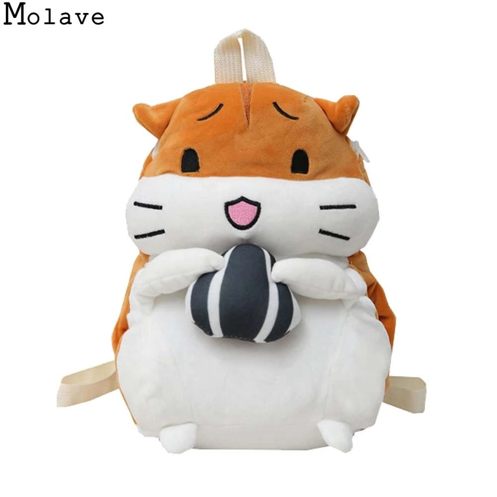 

MOLAVE Backpack Cute Backpack Fluffy Hamster Bag Student Winter Hand Warmer Bag Rucksack mochilas mujer 2.OCT.19