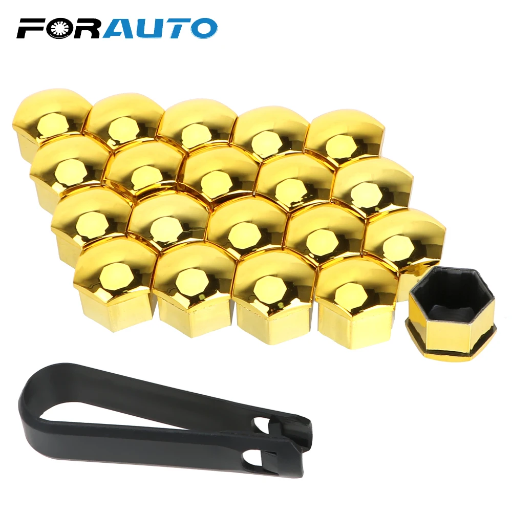 

FORAUTO 20Pcs 17/19mm Car Wheel Nut Caps Protection Covers Caps Auto Hub Screw Cover Auto Trim Tyre Nut Bolt Exterior Decoration