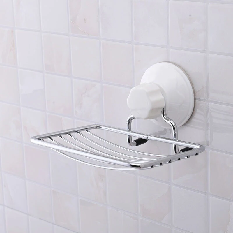 

Stainless Steel Wall-mount Strong Vacuum Suction Cup Soap Dish Holder Rack QJ888
