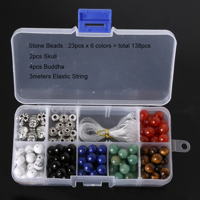 Natural Stone Round DIY Beads Kit for Bracelet Making ,Including