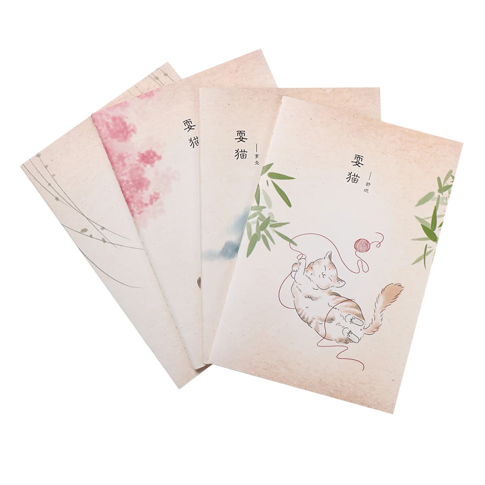 

A5 Notebook 32K Book 30 Pages Tie Dyeing Printed Notebook Cute Cat Little Girls Printed Creative Student Notebooks Color Random