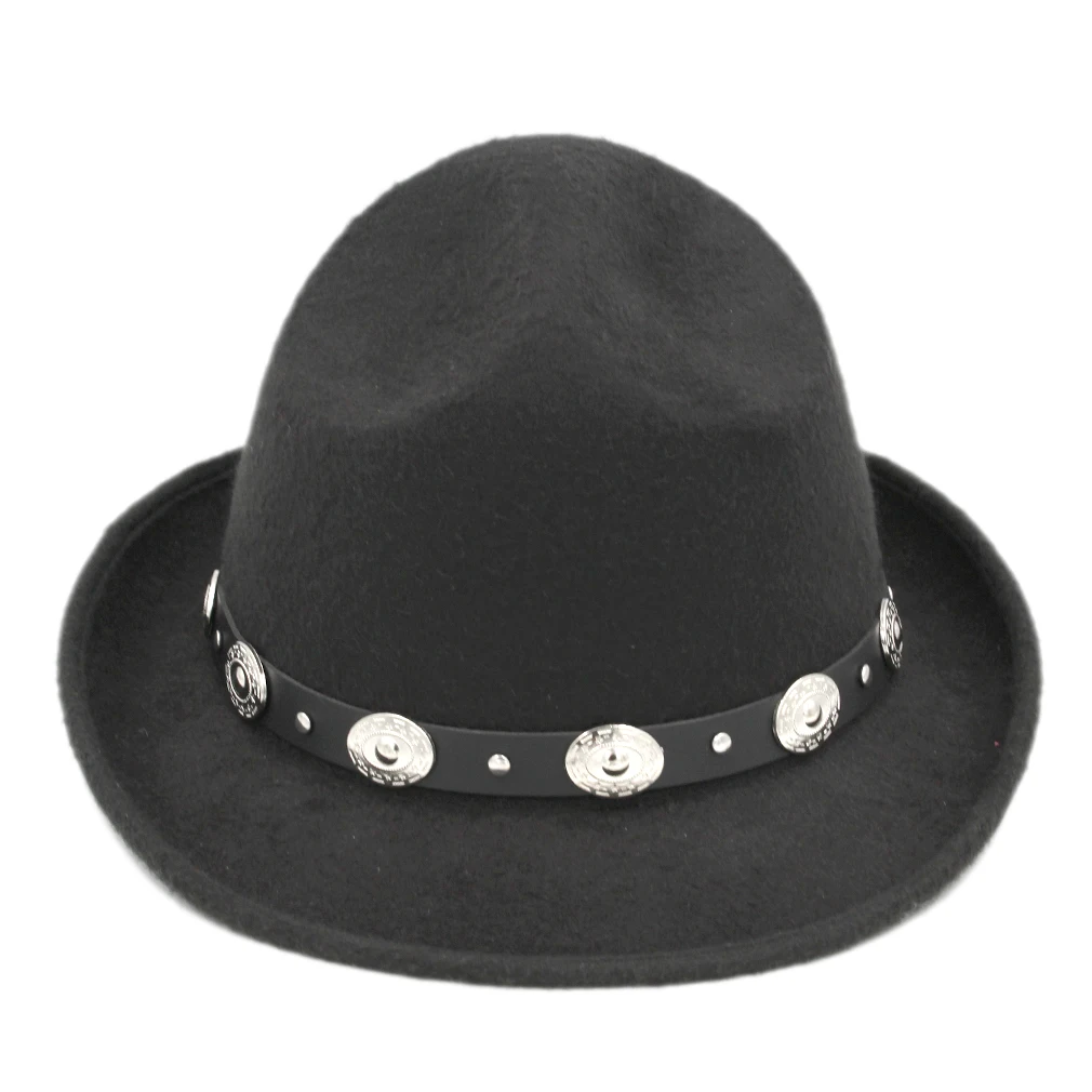 

Mistdawn Classic Canada Canadian Mountie Ranger Hat Wool Blend Fedora Trilby Cap Punk Leather Band