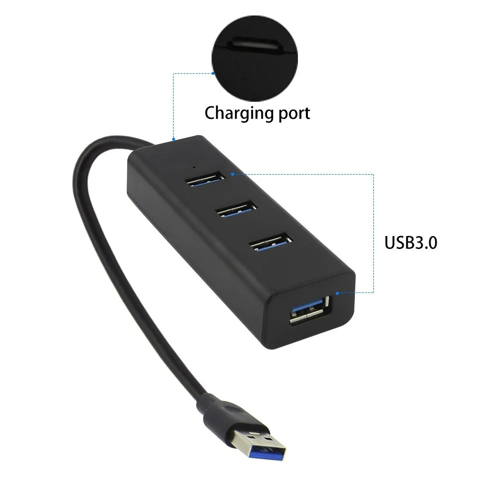 CHUYI Usb 3.0 Hub 4 Port High Speed Usb3.0 Splitter Adapter Dc 5v / 2a Power Source Port For Pc Mobile Phone Accessories